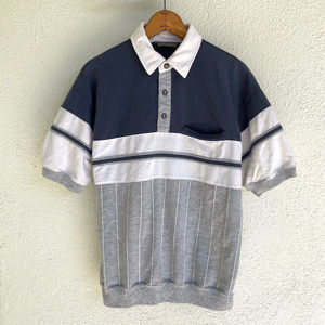 Mens Vintage Blue Grey White Polo Polo David Taylor